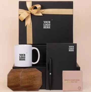 Custom gift set with mug and notebook