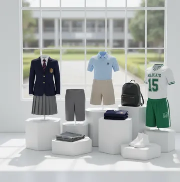 School and sports uniforms on display